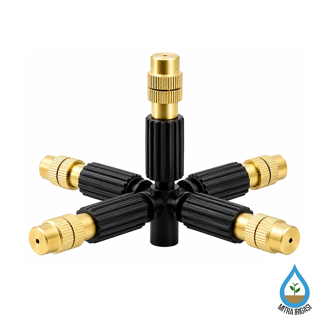 Micro sprinkler 5-nozle, R=1,0-1,2m, max 40 LPH adjustable